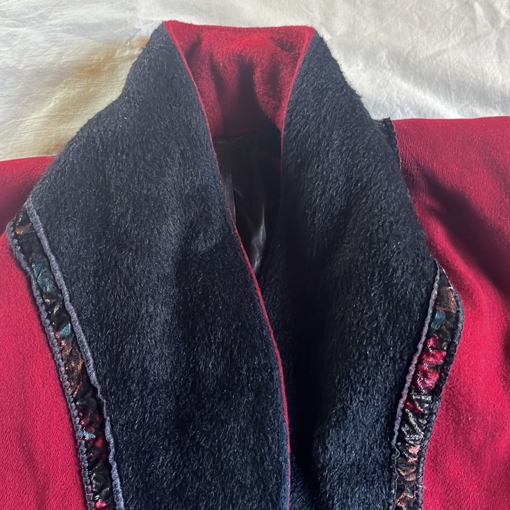 Gorgeous Vintage Coloratura Western Jacket Red Black Warm Small to Medium - Picture 4 of 16